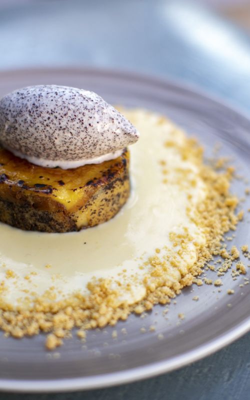 Iconic KIOSK poppy seed bread pudding