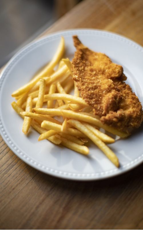 Crispy deep-fried chicken breast stripes (kids portion)